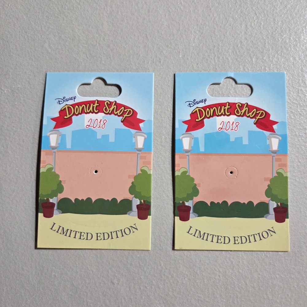 Disney Pin Backing Cards Unisex OS Blue Donut Shop 2018 Limited Edition 2pc